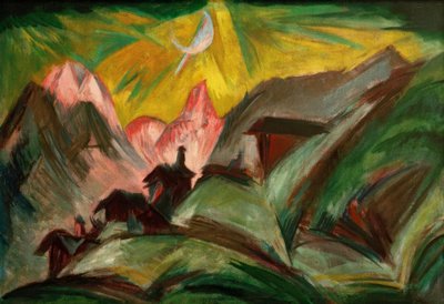 Stafelalp bij maanlicht door Ernst Ludwig Kirchner